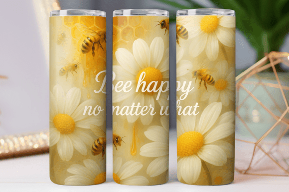 Bee Happy Inspiration Tumbler Wrap 20oz Graphics Review