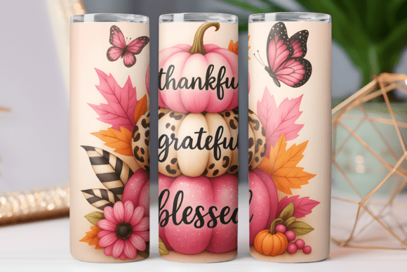 Blessed Thanksgiving Day Tumbler Wrap Graphics for Tumbler Wraps