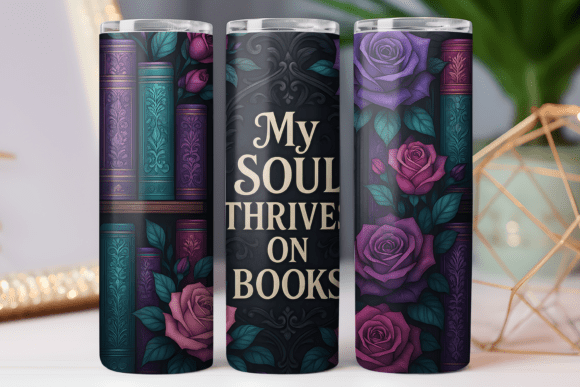 Book Lover 20oz Skinny Tumbler Wrap: Graphics & Tumbler Wraps