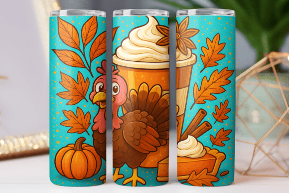 Coffee Thanksgiving Day Tumbler Wrap Png: Graphics for Tumbler Wraps