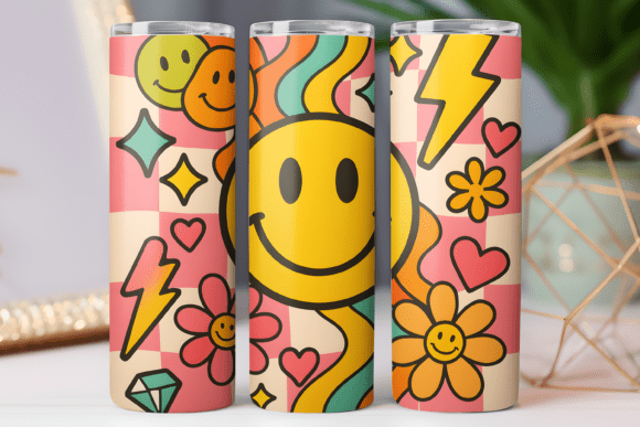 Daisy Smile Flower Tumbler Wrap Skinny: Graphics for Tumbler Wraps