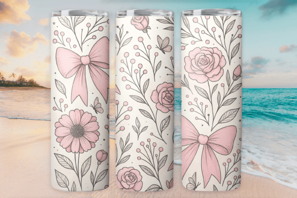 Floral Coquette Tumbler Wrap for Brand Graphics