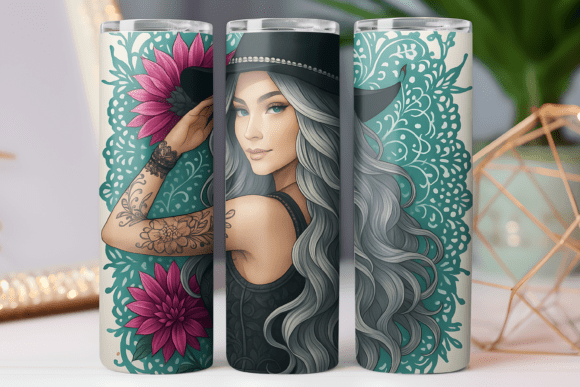 Glitter Floral Women Vibe Tumbler Wrap: Graphics & Tumbler Wraps