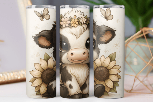 Highland Cow Tumbler Wrap Graphics for Crafters