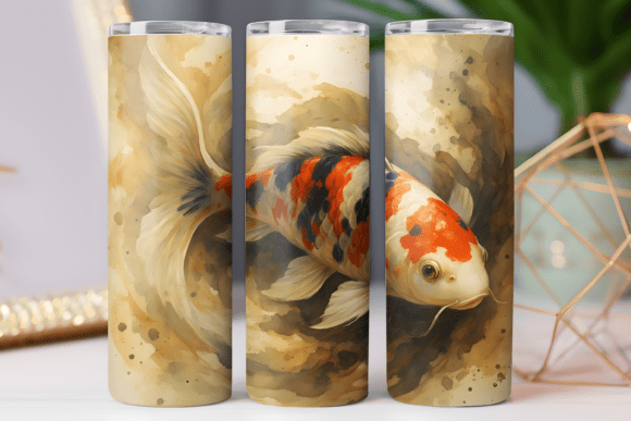 Japan Koi Fish Tumbler Wrap Photo Art Graphics for Tumbler Wraps