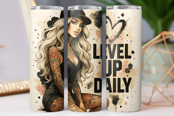 Level Up Motivation Tumbler Wrap Skinny: Graphics & Tumbler Wraps