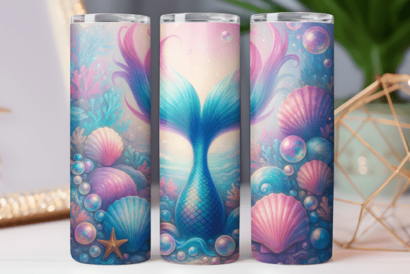 Mermaid Tumbler Wrap 20oz Graphics Design Art