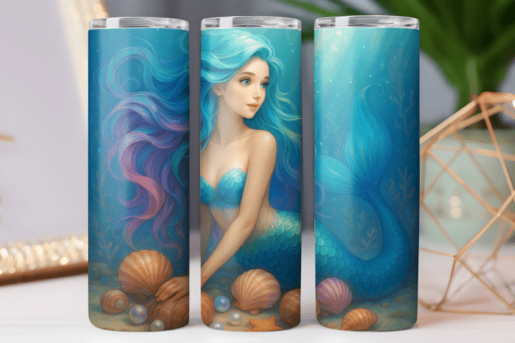 Mermaid Tumbler Wrap Graphics for Crafters