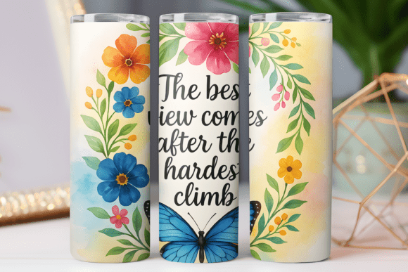 Motivational Tumbler Wrap Skinny 20oz: Graphics & Tumbler Wraps