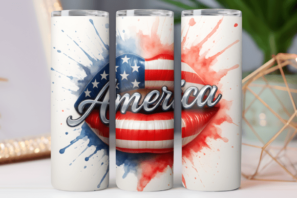 Patriotic Tumbler Wraps Graphics for Brand Campaigns