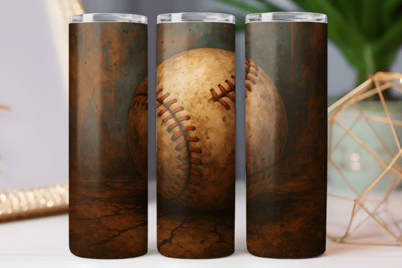 Rustic Baseball Tumbler Wrap 20oz Skinny