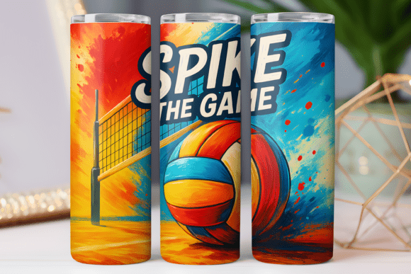 Spike the Game: Volleyball Tumbler Wraps & Graphics