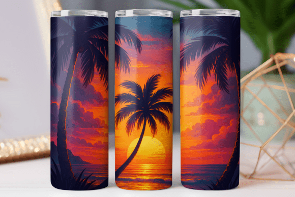 Summer Beach Tumbler Wrap Graphics for Tumbler Wraps