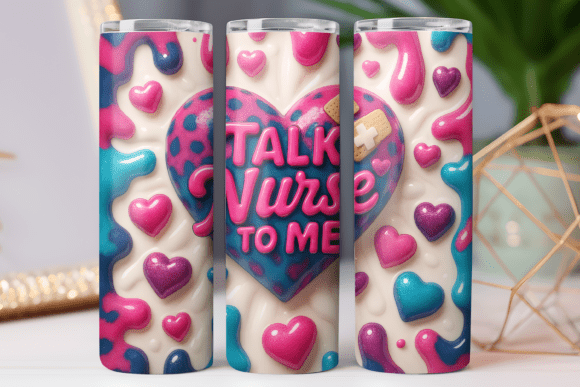 Talk Nurse Tumbler Wrap 20oz Skinny Png for Local Brand Graphics